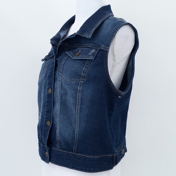 Mudd Collared Button Front Vest Junior Sz XL - Picture 2 of 12